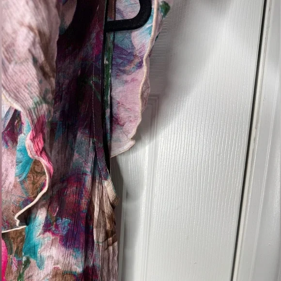 SOFT SURROUNDINGS Italian Dreams Tiered Maxi Dress Size L Floral Viscose‎ - Picture 7 of 7